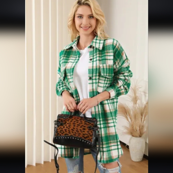 New Green Plaid shacket - Picture 13 of 17